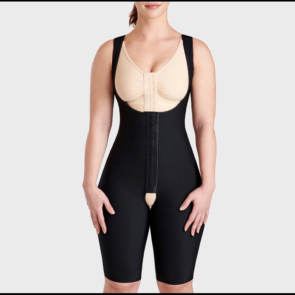 Marena Recovery Female Curves Bodysuit Compression Garment, Black, size Medium